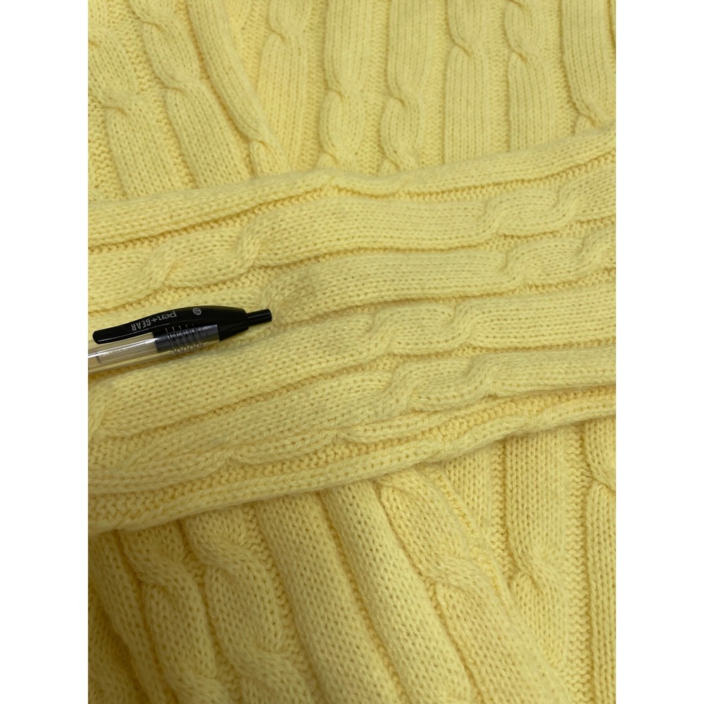 Pandora Lemon Yellow Fisherman Cable Knit Vintage‎ Sweater Chunky Preppy Cozy M - Picture 10 of 10